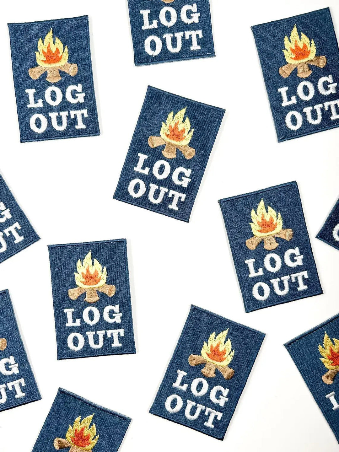 Log Out Embroidered Iron-On Patch Perfect for Hiking Camping - Davidson Provision Co.