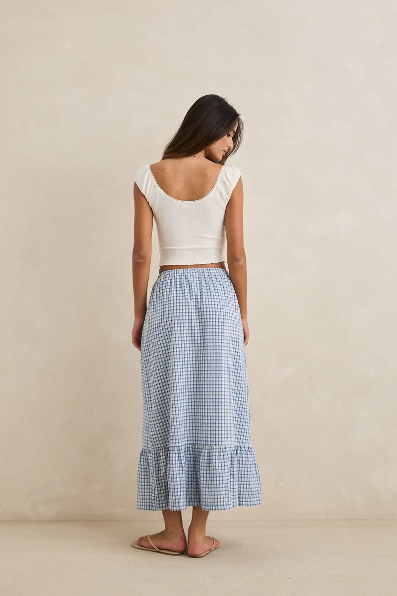 Lola Check Tiered Maxi Skirt - Davidson Provision Co.