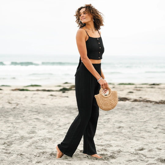 Lotus &amp; Luna Wide Leg Cotton Pants - Davidson Provision Co.
