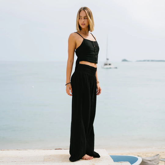 Lotus &amp; Luna Wide Leg Cotton Pants - Davidson Provision Co.