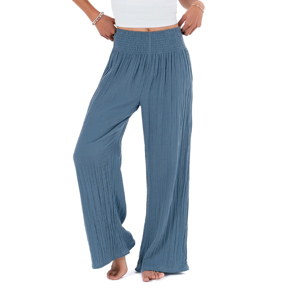 Lotus & Luna Wide Leg Cotton Pants - Davidson Provision Co.