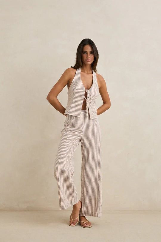 Louise Tie Front Halter Top - Davidson Provision Co.