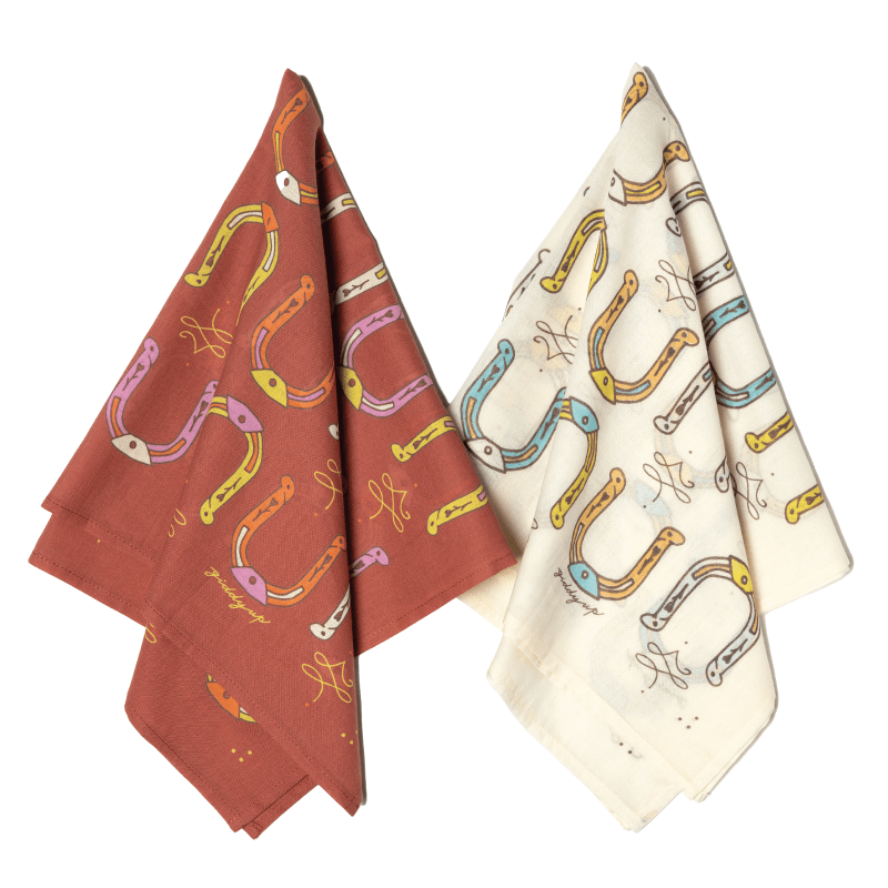Luxury Cotton Voile Bandana – “Giddy Up” mantra - cream - Davidson Provision Co.