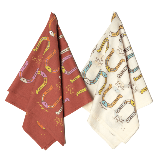 Luxury Cotton Voile Bandana – “Giddy Up” mantra - cream - Davidson Provision Co.