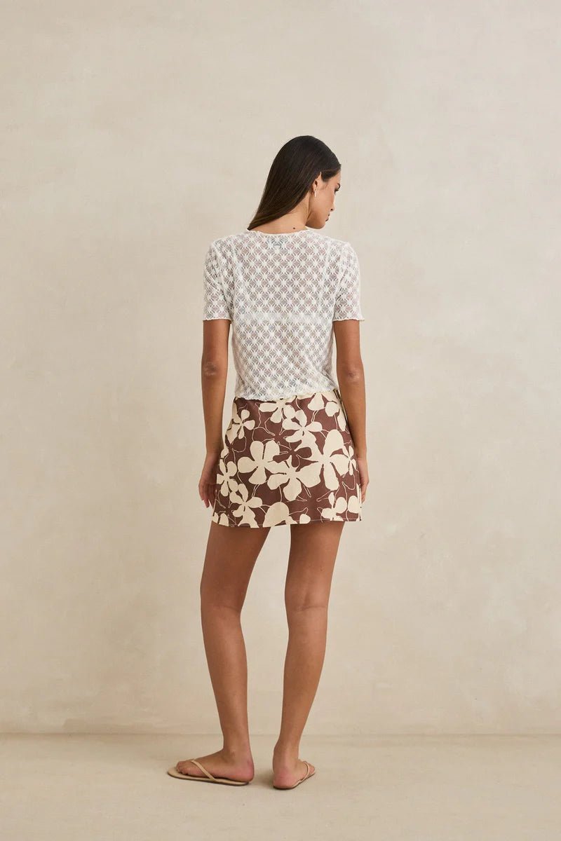 Melia Floral Bias Cut Mini Skirt - Davidson Provision Co.