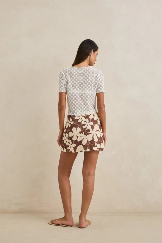 Melia Floral Bias Cut Mini Skirt - Davidson Provision Co.