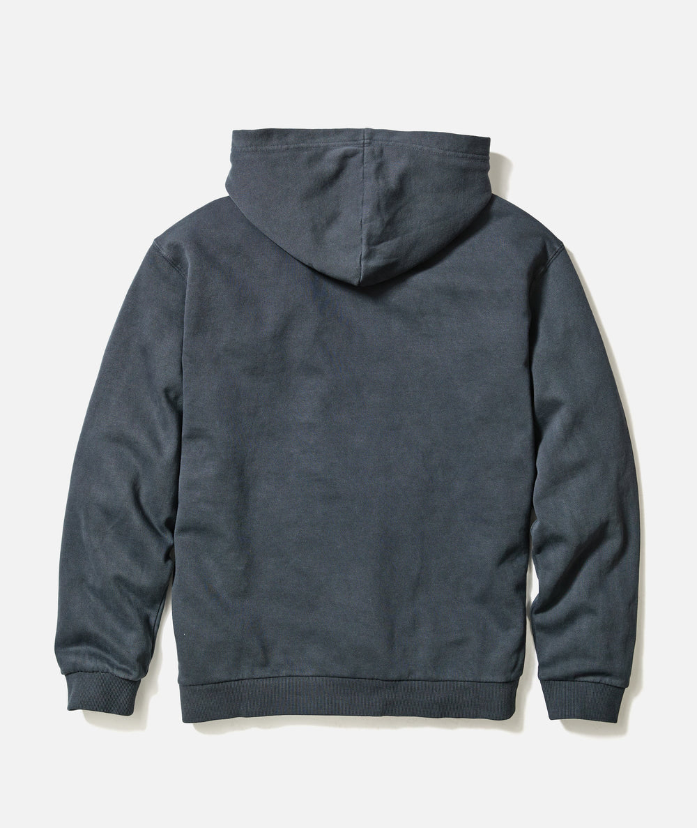 Marine Layer Men's Relaxed Cloud 9 Fleece Hoodie in Black, back