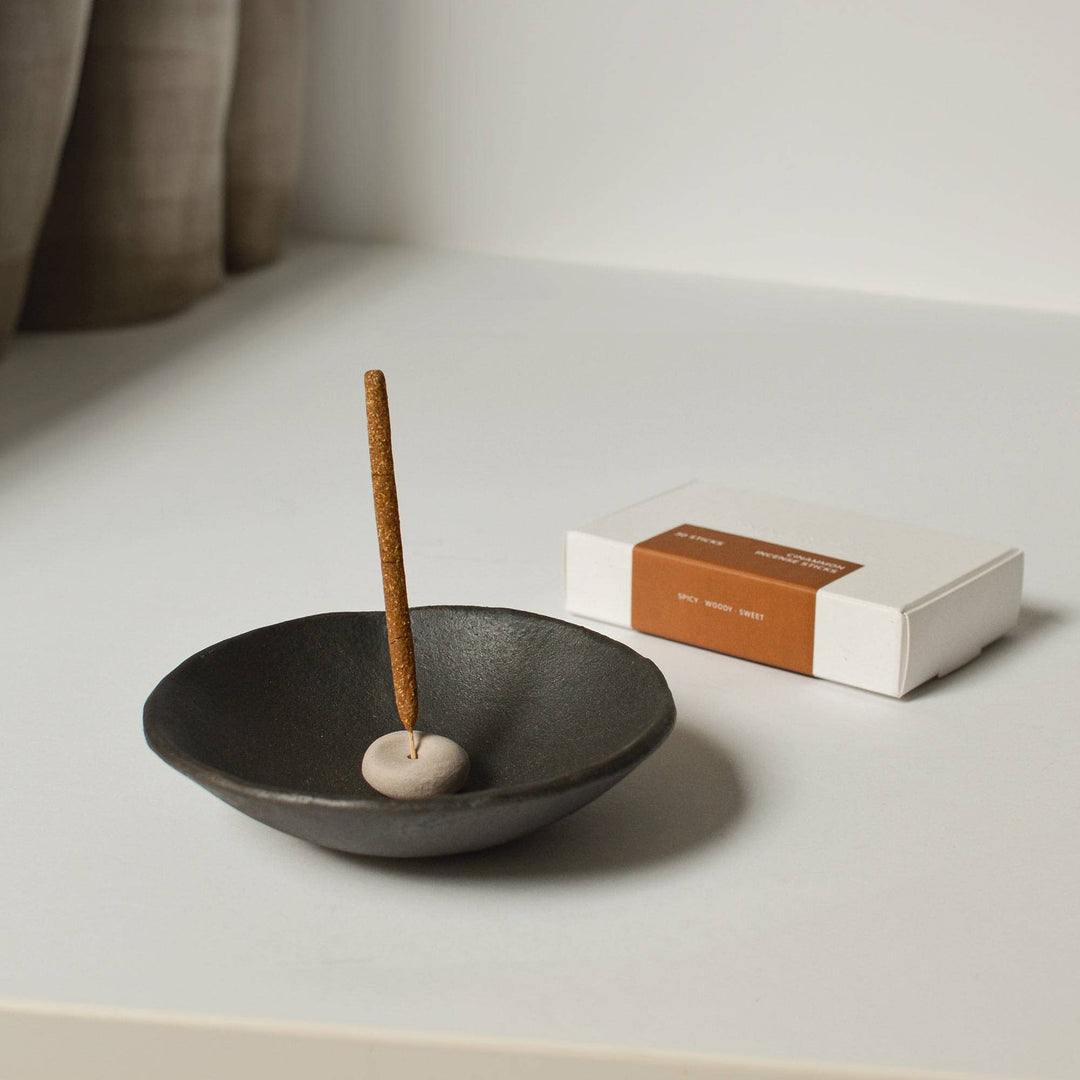 Mini Beige Ceramic Pebble Incense Holder - Davidson Provision Co.