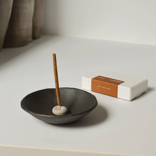Mini Beige Ceramic Pebble Incense Holder - Davidson Provision Co.