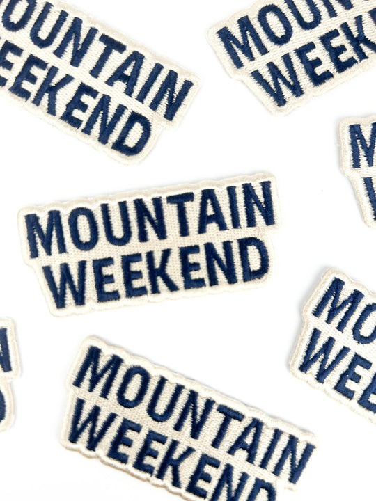 Mountain Weekend Patch Outdoor Adventure Embroidered Iron On - Davidson Provision Co.
