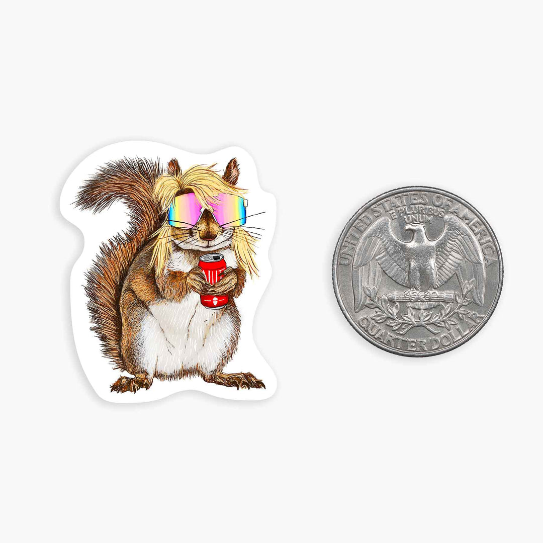 Mullet Squirrel - Mini Sticker - Davidson Provision Co.