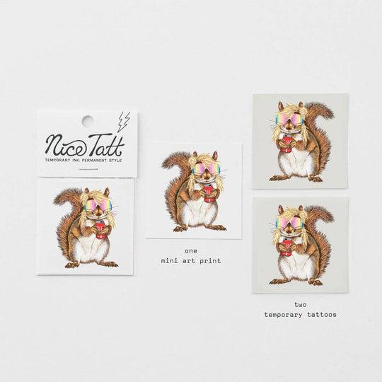 Mullet Squirrel - Temporary Tattoo - Davidson Provision Co.