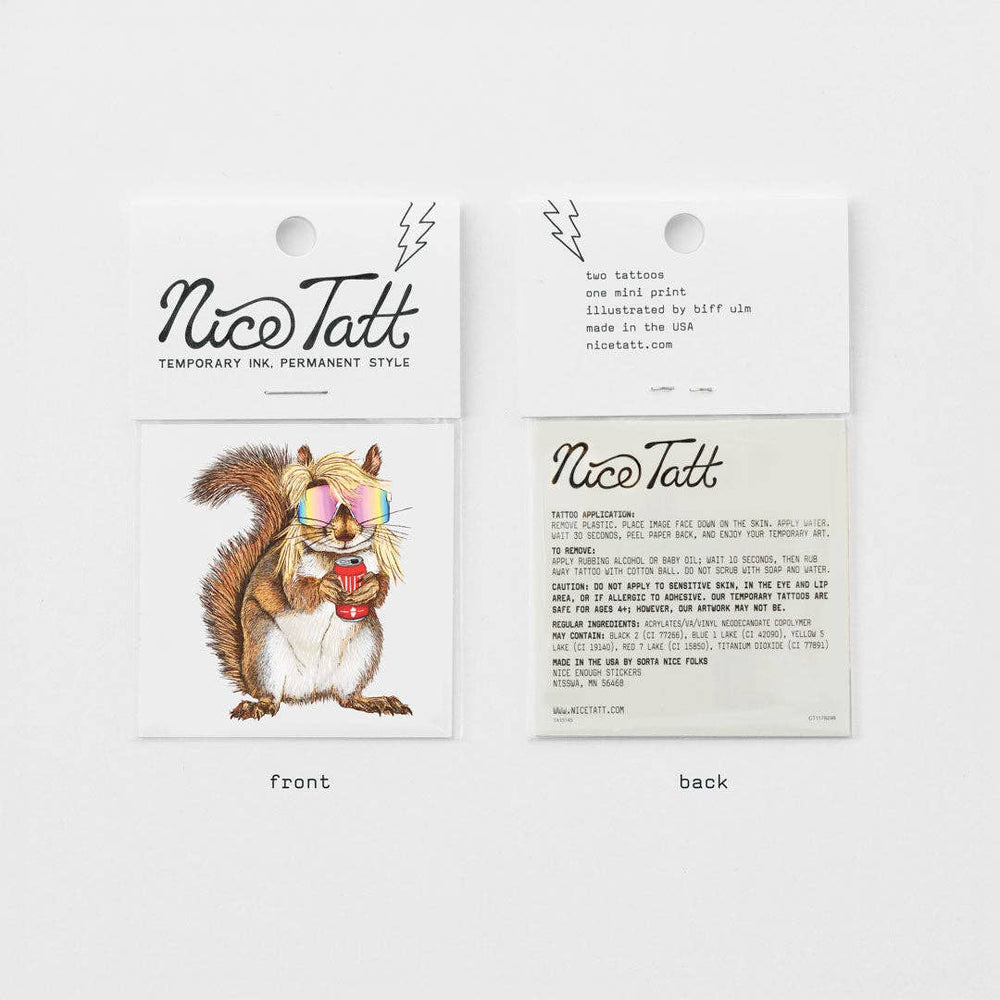 Mullet Squirrel - Temporary Tattoo - Davidson Provision Co.