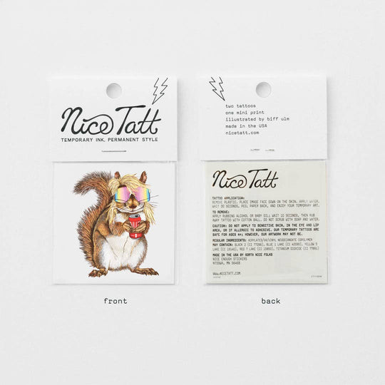 Mullet Squirrel - Temporary Tattoo - Davidson Provision Co.