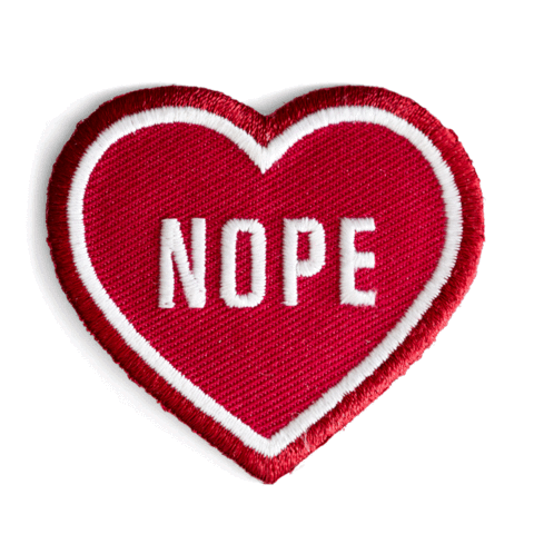 Nope Heart Embroidered Iron-On Patch - Davidson Provision Co.