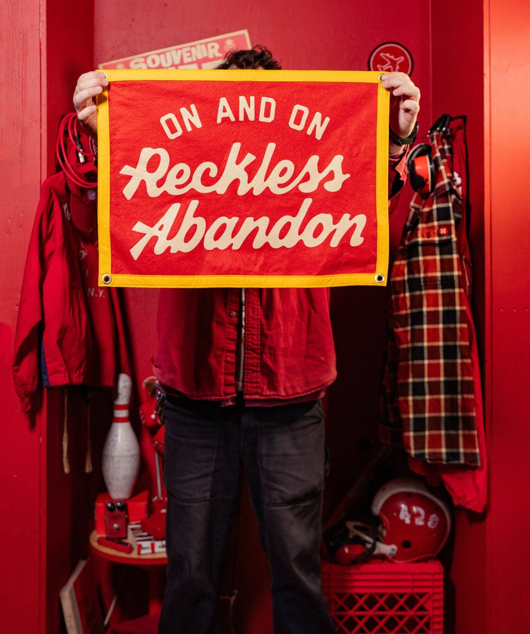 On And On Reckless Abandon Camp Flag • blink-182 x Oxford Pennant - Davidson Provision Co.