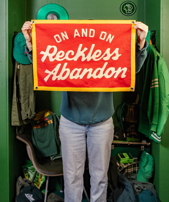 On And On Reckless Abandon Camp Flag • blink-182 x Oxford Pennant - Davidson Provision Co.