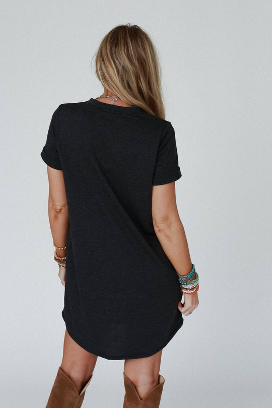 On The Daily Pocket Tee Dress - Charcoal 2Tone - Davidson Provision Co.