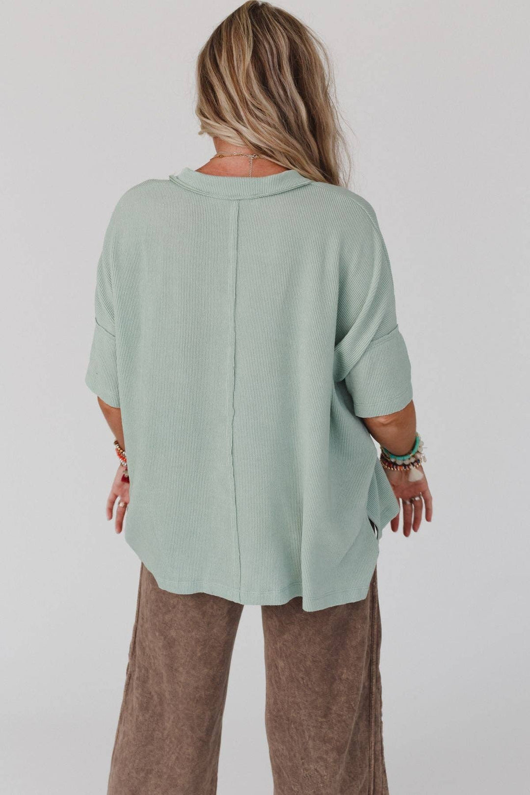 On The Go V Neck Ribbed Essential Tee - Davidson Provision Co.
