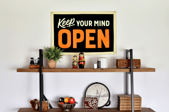 Oxford Pennant - Keep Your Mind Open Camp Flag • Holy Smokes x Oxford Pennant - Davidson Provision Co.