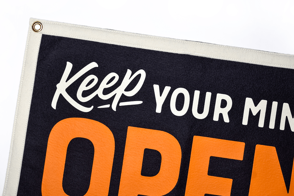Oxford Pennant - Keep Your Mind Open Camp Flag • Holy Smokes x Oxford Pennant - Davidson Provision Co.