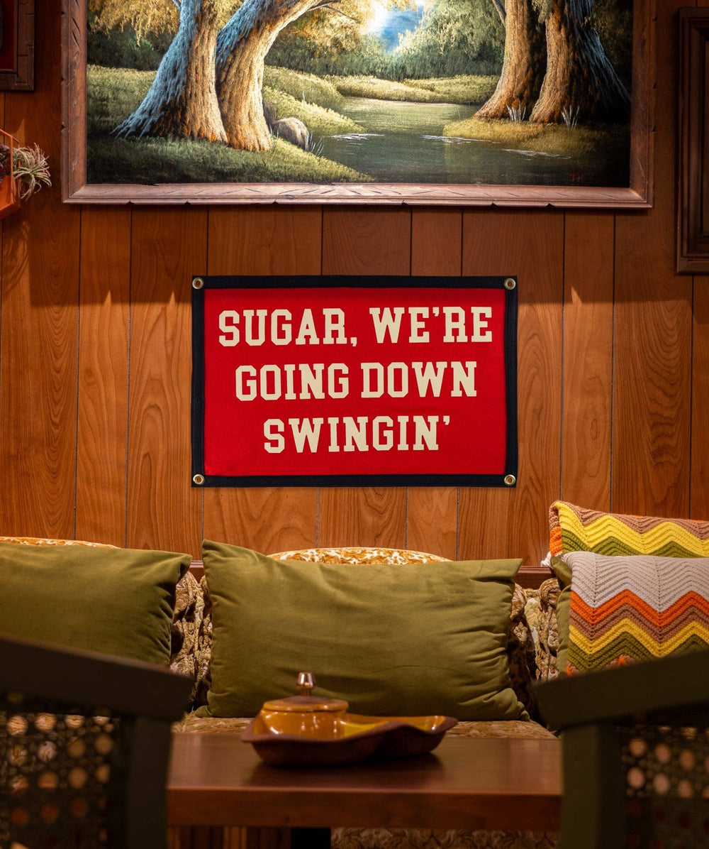 Oxford Pennant - Sugar, We're Going Down Swingin' Camp Flag • Fall Out Boy x Oxford Pennant - Davidson Provision Co.