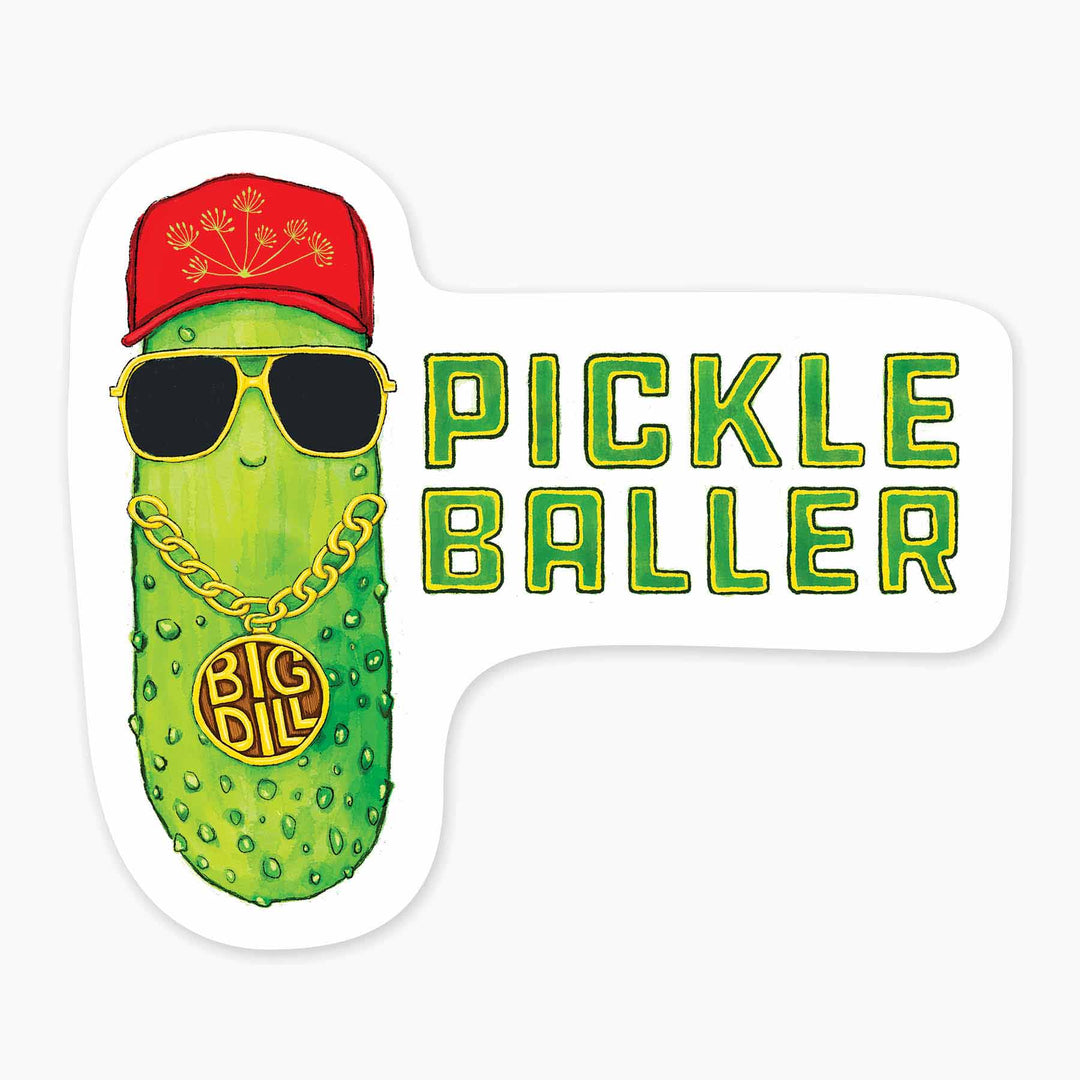 Pickle Baller - 3" Art Sticker - Davidson Provision Co.
