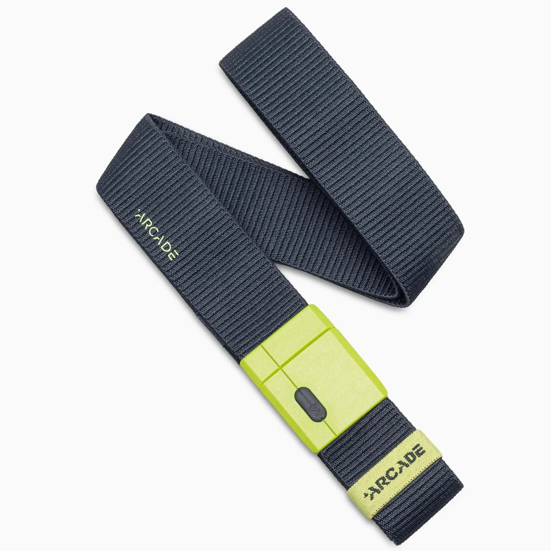 Polar Mag Belt in Navy/Clover, Arcade Belts, laid out in an S shape