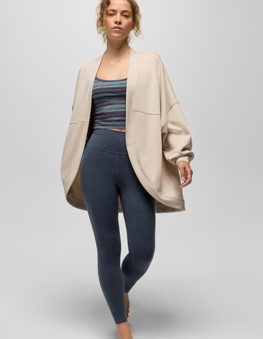 prAna Shea Soft Cardigan in Almond – lifestyle