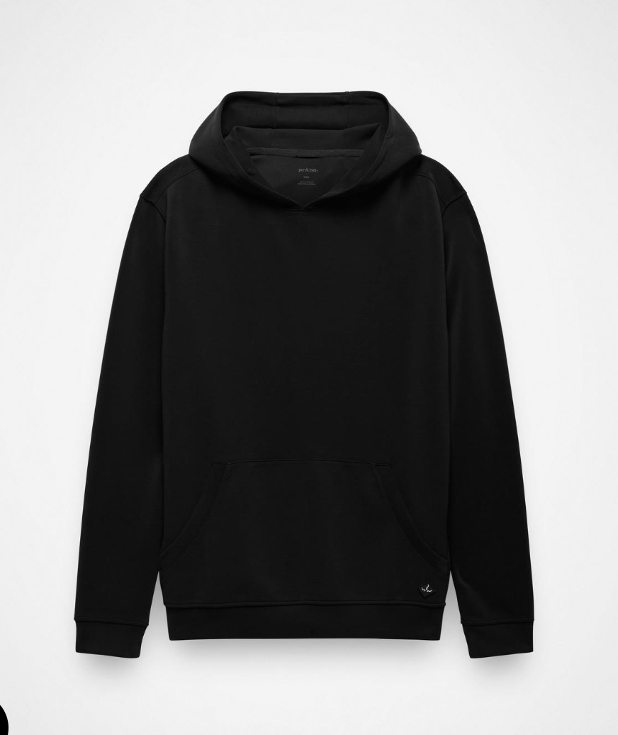 prAna Shea Soft Hoodie in Black – flat-lay