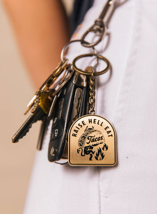 Raise Hell Eat Tacos Keychain - Davidson Provision Co.