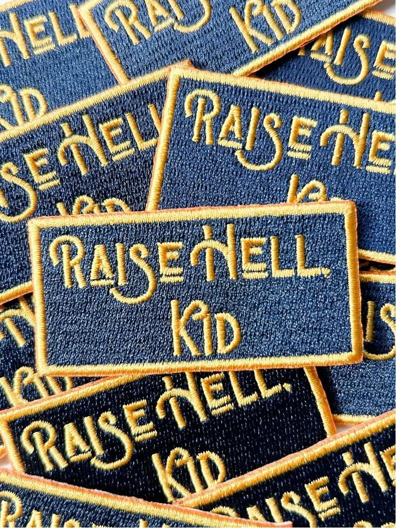 Raise Hell Kid Patch Embroidered Iron-On for Clothing &amp; Hats - Davidson Provision Co.