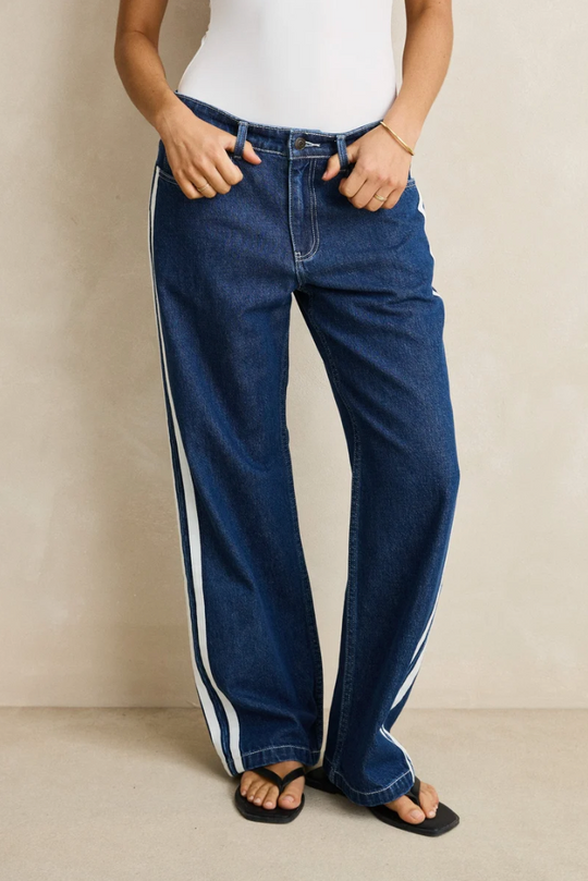 Rhythm Contrast Denim Jean in Blue - front