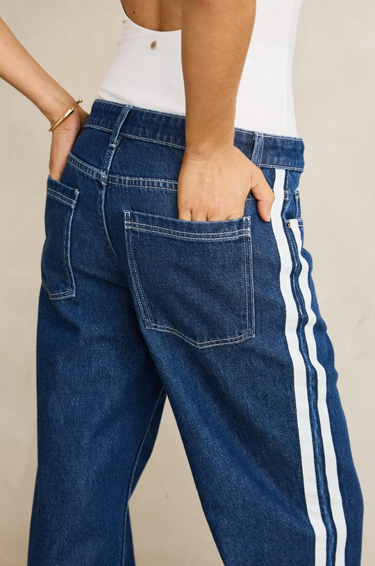 Rhythm Contrast Denim Jean in Blue - pockets