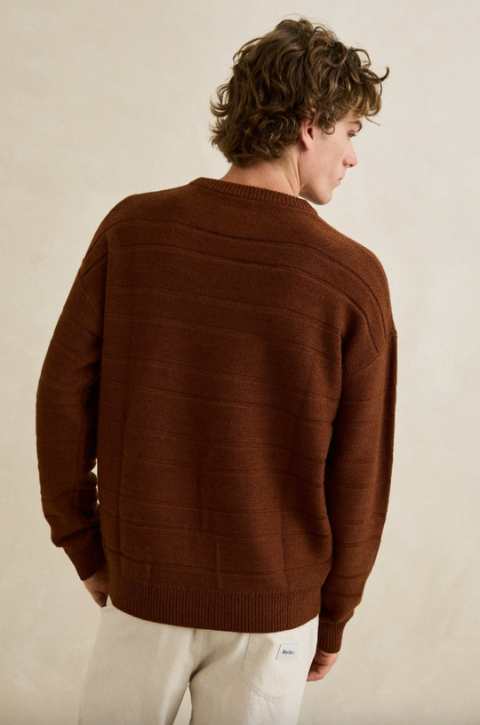Rhythm Jackson Knit in Chestnut - front back