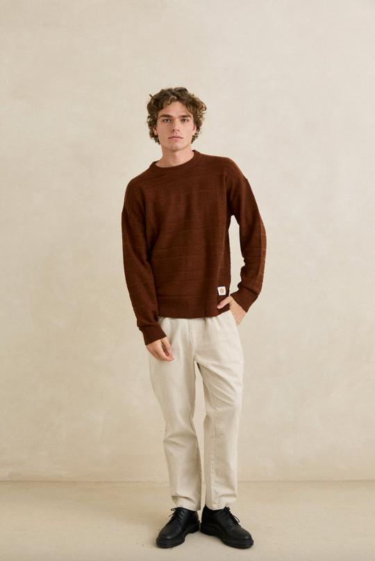 Rhythm Jackson Knit in Chestnut - front full