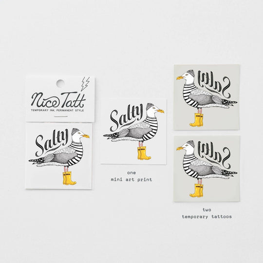 Salty Seagull - Temporary Tattoo - Davidson Provision Co.