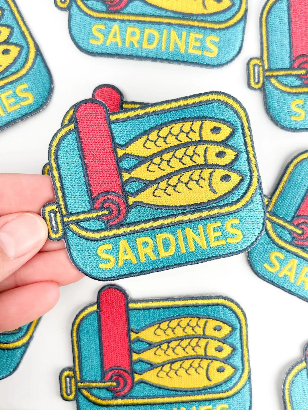 Sardines Patch – Retro Embroidered Iron-On Patch for Foodies - Davidson Provision Co.