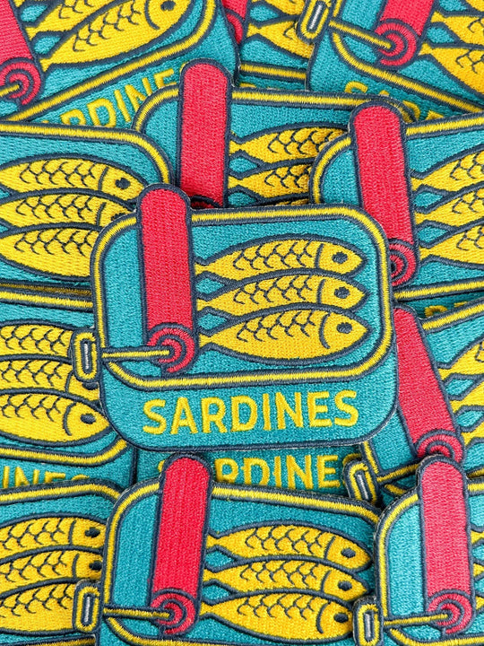 Sardines Patch – Retro Embroidered Iron-On Patch for Foodies - Davidson Provision Co.
