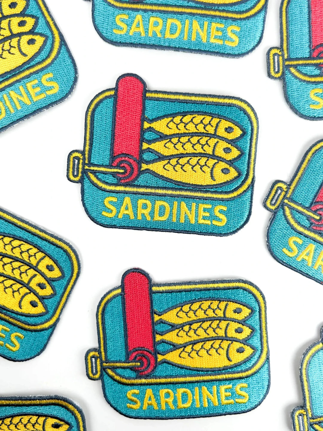 Sardines Patch – Retro Embroidered Iron-On Patch for Foodies - Davidson Provision Co.