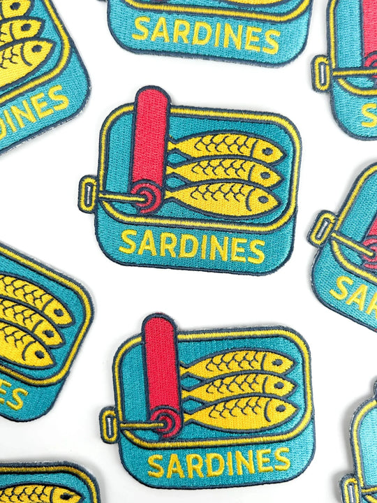 Sardines Patch – Retro Embroidered Iron-On Patch for Foodies - Davidson Provision Co.