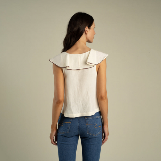 Faye Blouse in Cream – back