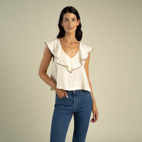 Faye Blouse in Cream – front