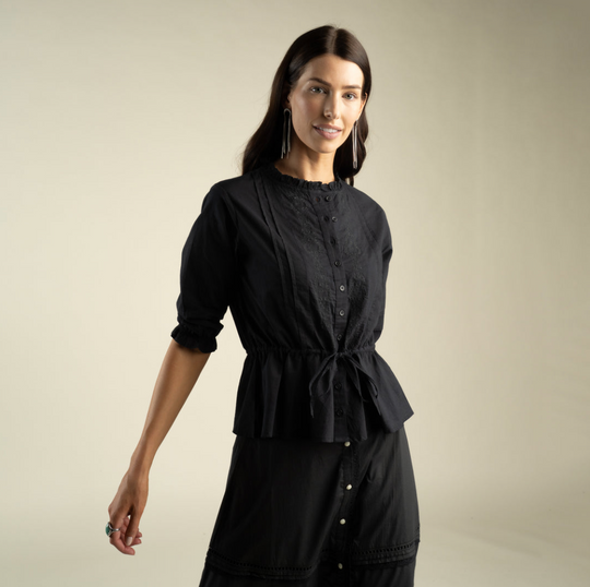 Josie Blouse in Black – front