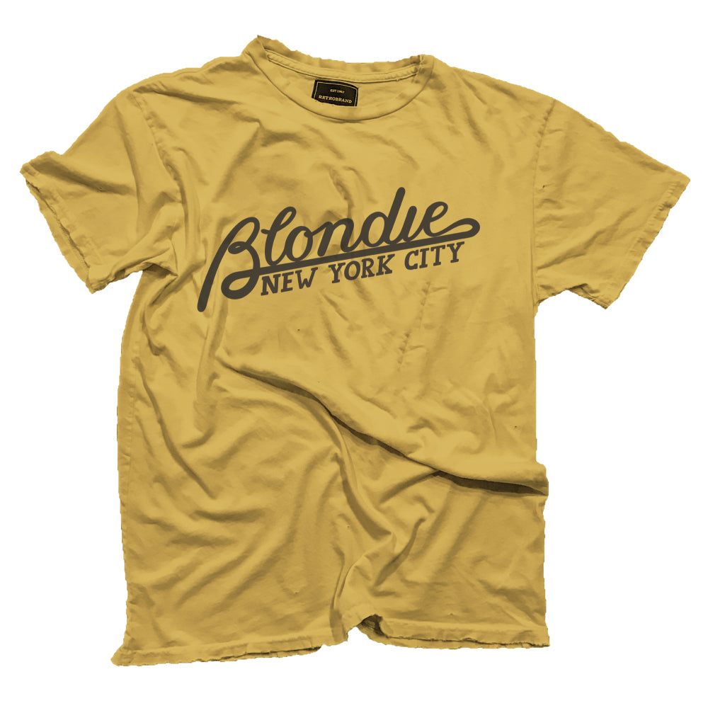 Blondie Script Tee — Vintage Gold