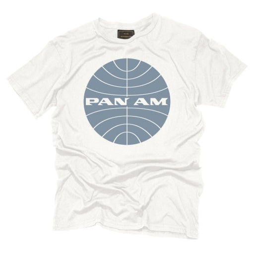 Retro Brand Pan Am Globe Tee in Antique White, front view