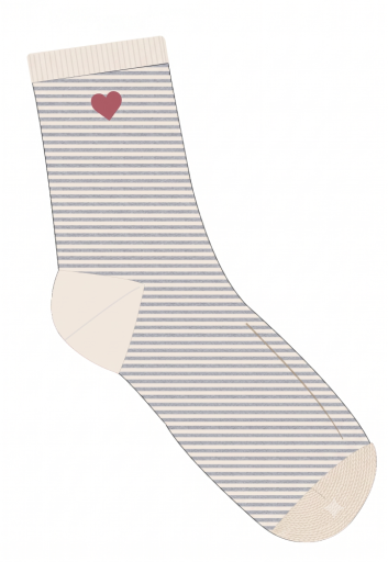 Hi-Ankle Sock in Grey Stripe view 2