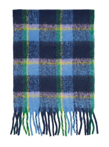Brushed Scarf in Navy Plaid