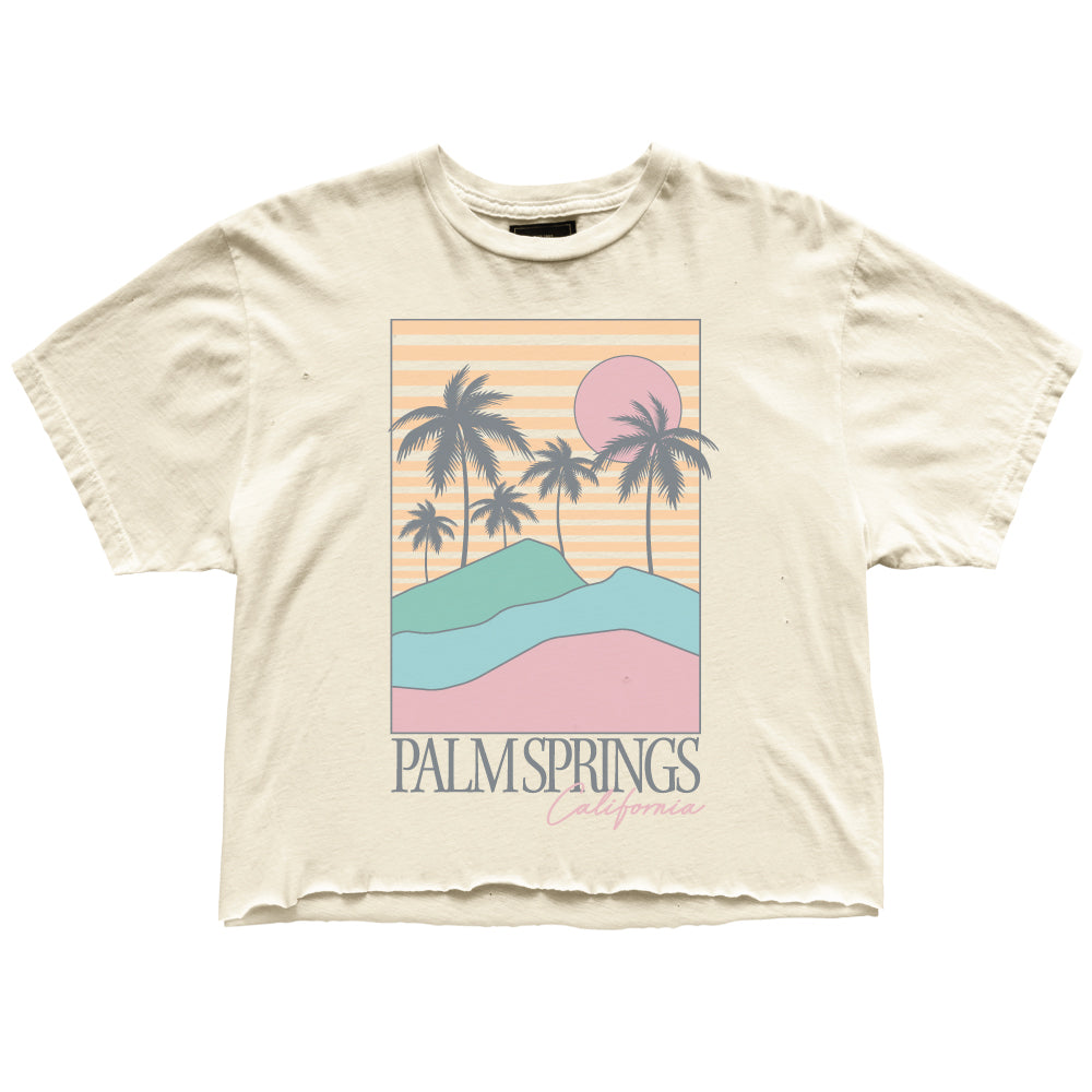 Palm Springs Crop Tee — Antique White