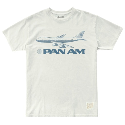 Retro Brand Pan Am Jet Tee in Vintage White, front view